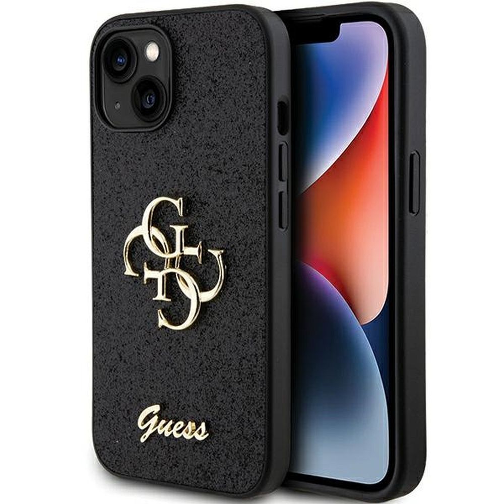 GUESS tok IPHONE 15 GUHCP15SHG4SGK (Fixált Csillogó Nagy 4G) fekete