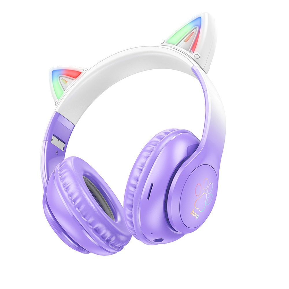 HOCO vezeték nélküli bluetooth fejhallgató W42 Macska Fül lila szőlő