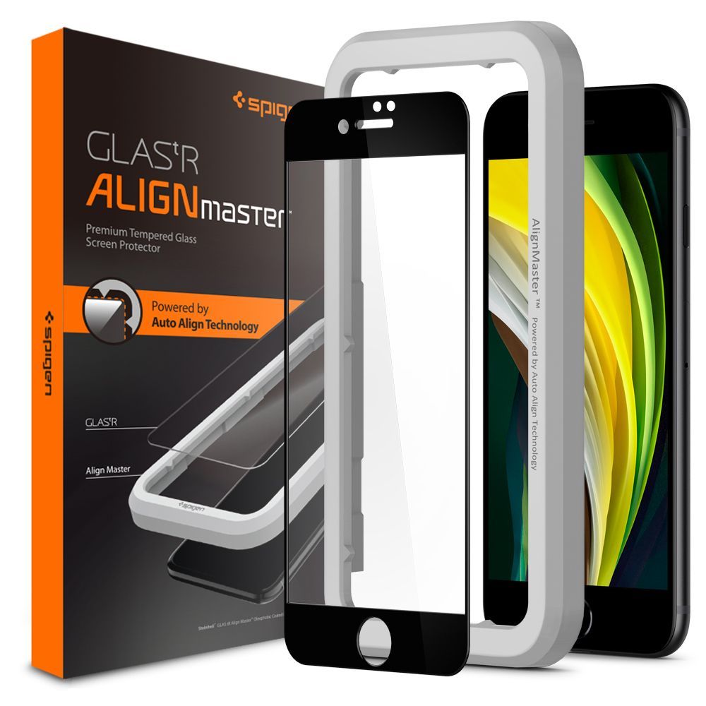 SZKŁO HARTOWANE SPIGEN do iPHONE 7/8/SE 2020 BLACK