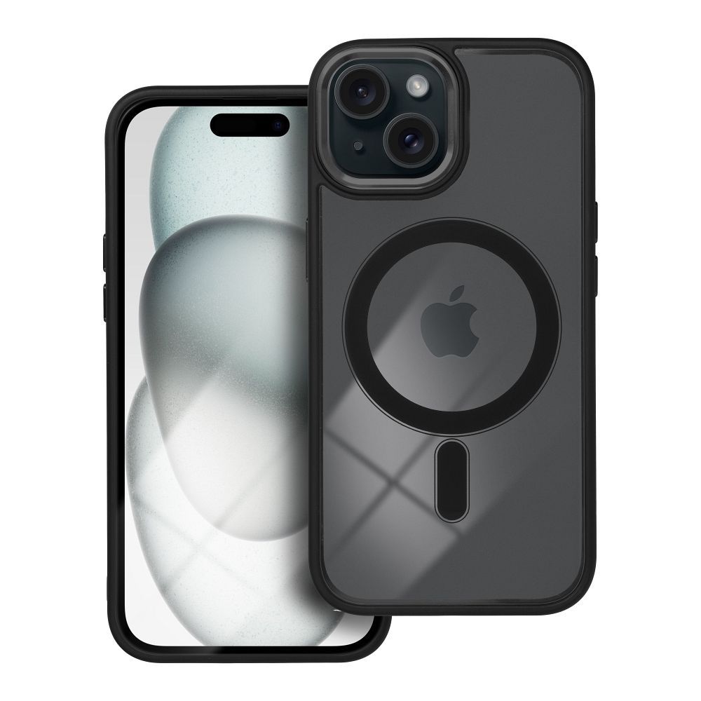 COLOR EDGE MAG COVER tok IPHONE 15-höz, fekete, MagSafe kompatibilis