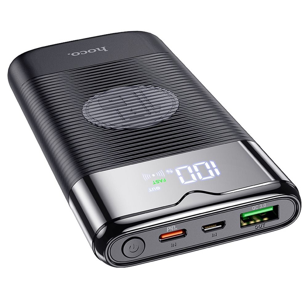 HOCO Powerbank 10 000mAh vezeték nélküli töltés PD20W + QC3.0 J63 fekete