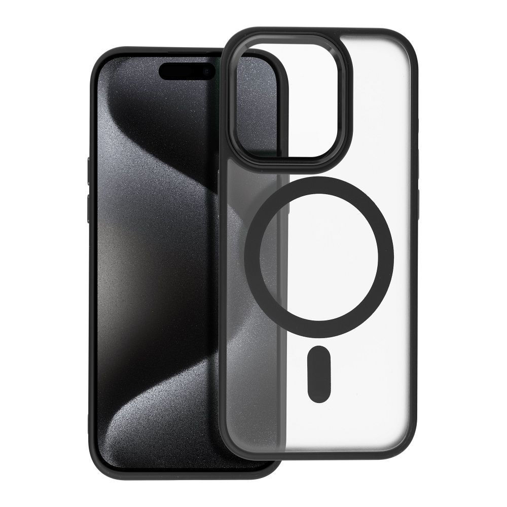 MATTE MAG COVER tok IPHONE 15 Pro-hoz, fekete, MagSafe kompatibilis