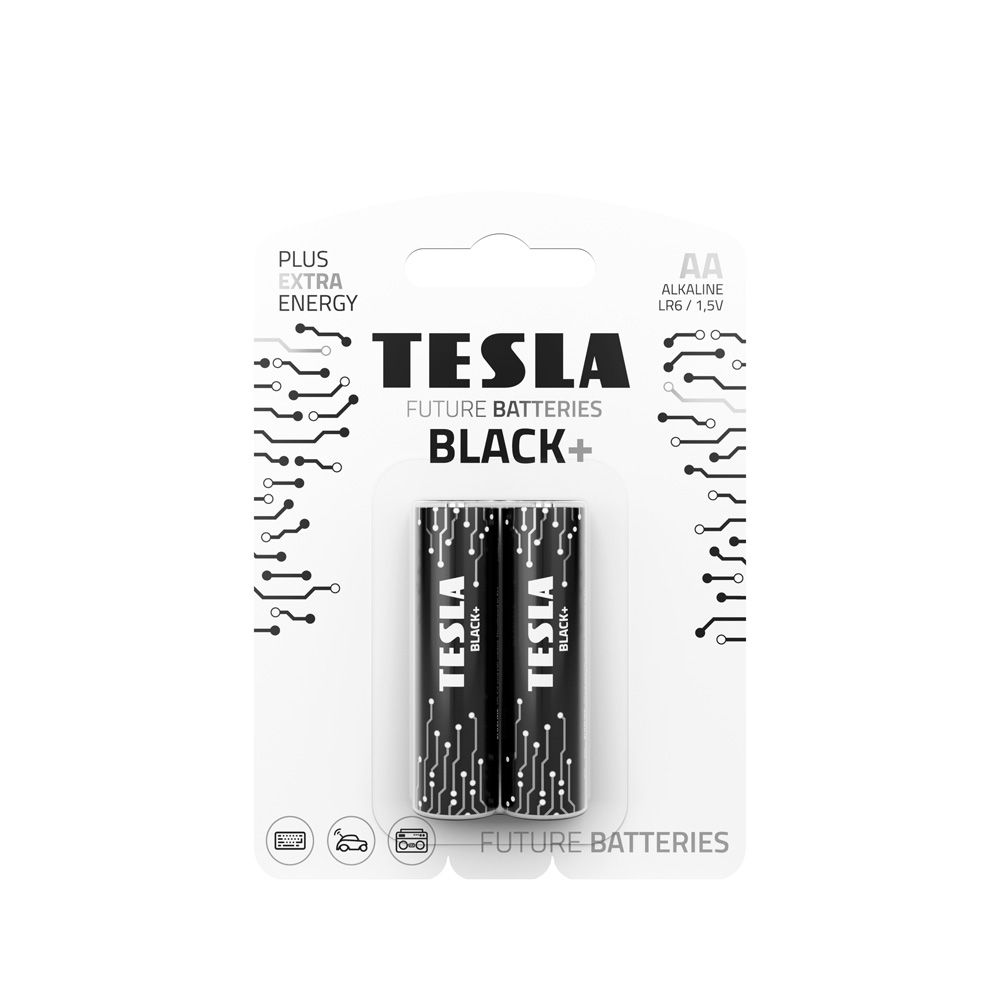 TESLA alkáli elem R6 (AA) BLACK+ [2×120] 2 db