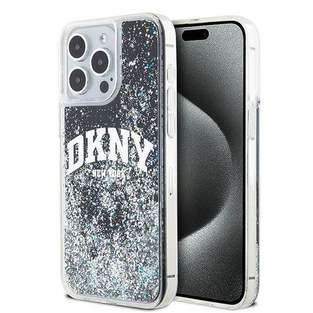 DKNY tok IPHONE 13 Pro Max DKHCP13XLBNAEK (DKNY HC Liquid Glitters W/Arch Logo) fekete