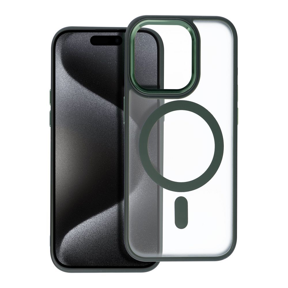 MATTE MAG COVER tok kompatibilis MagSafe-el IPHONE 15 Pro zöld
