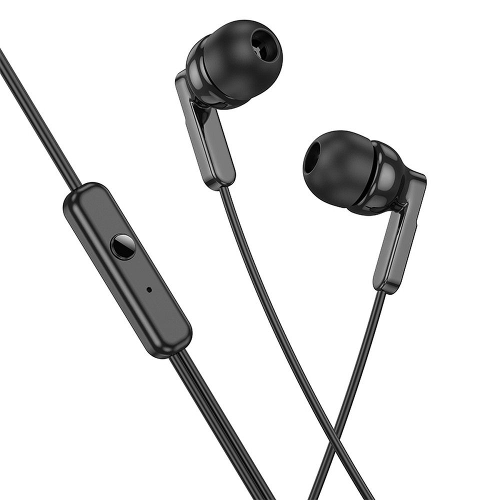 HOCO vezetékes fülhallgató Jack 3,5 mm mikrofonnal M121 fekete