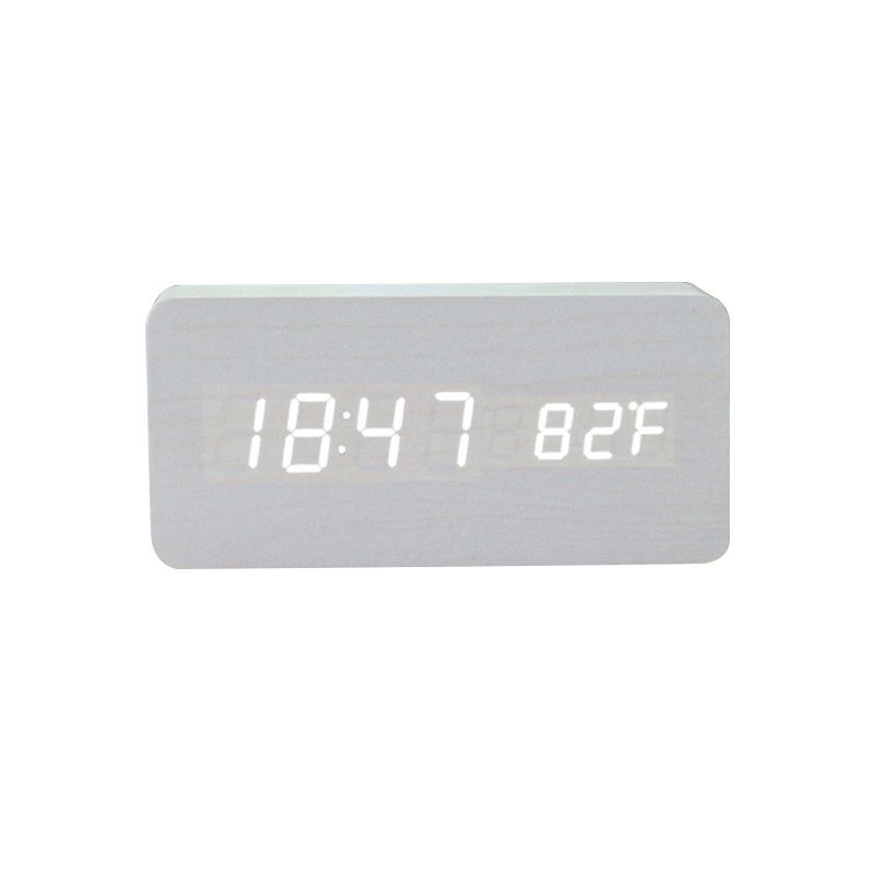 Electronic desk clock with weather station, white NSD-5020