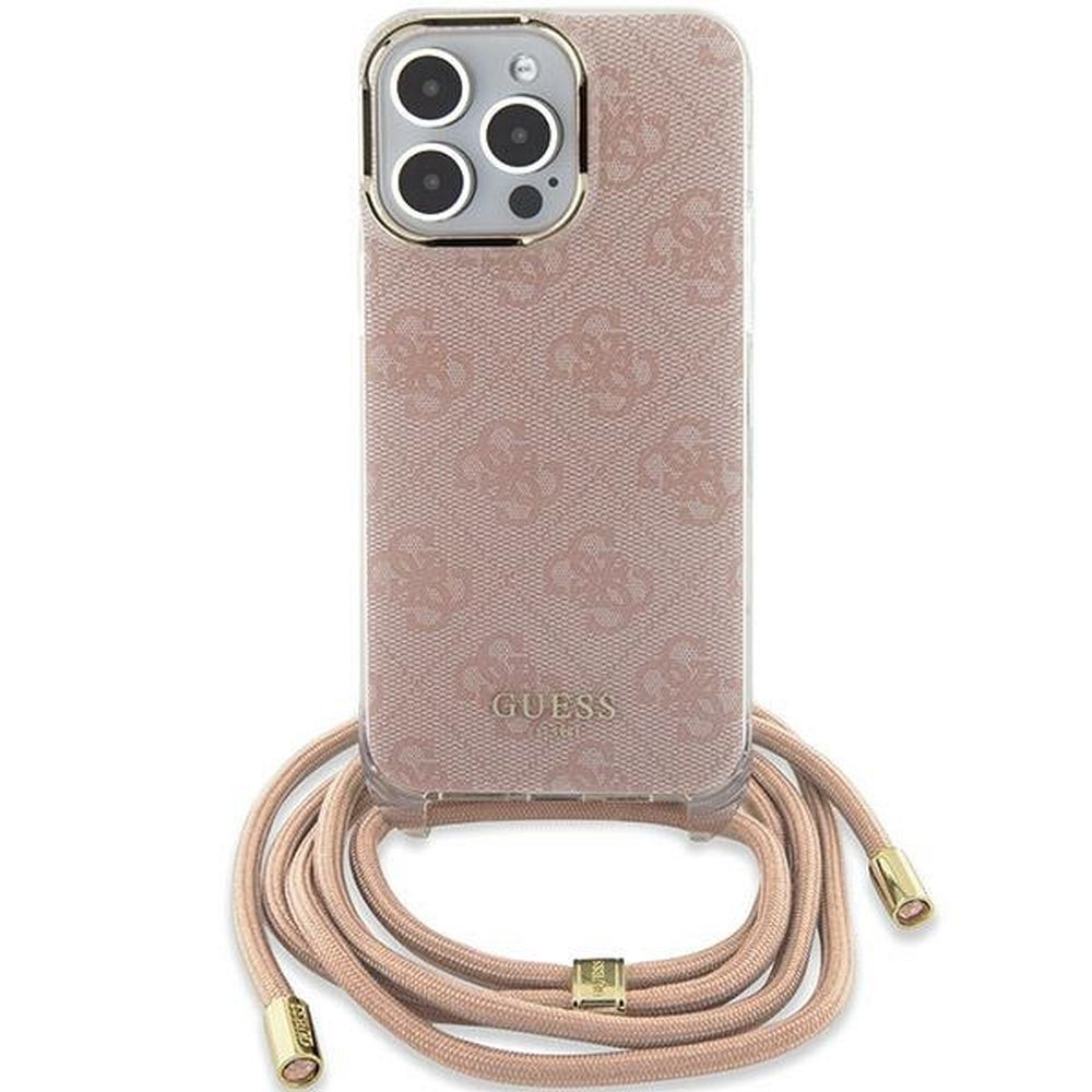 GUESS tok IPHONE 15 GUHCP15SHC4SEP (Crossbody Cord 4G Print) rózsaszín