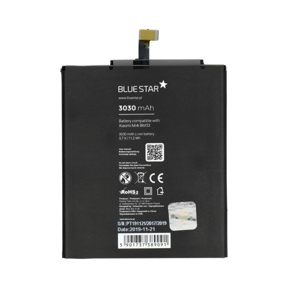 BLUE STAR akkumulátor XIAOMI Mi4i-hez (BM33) 3030 mAh