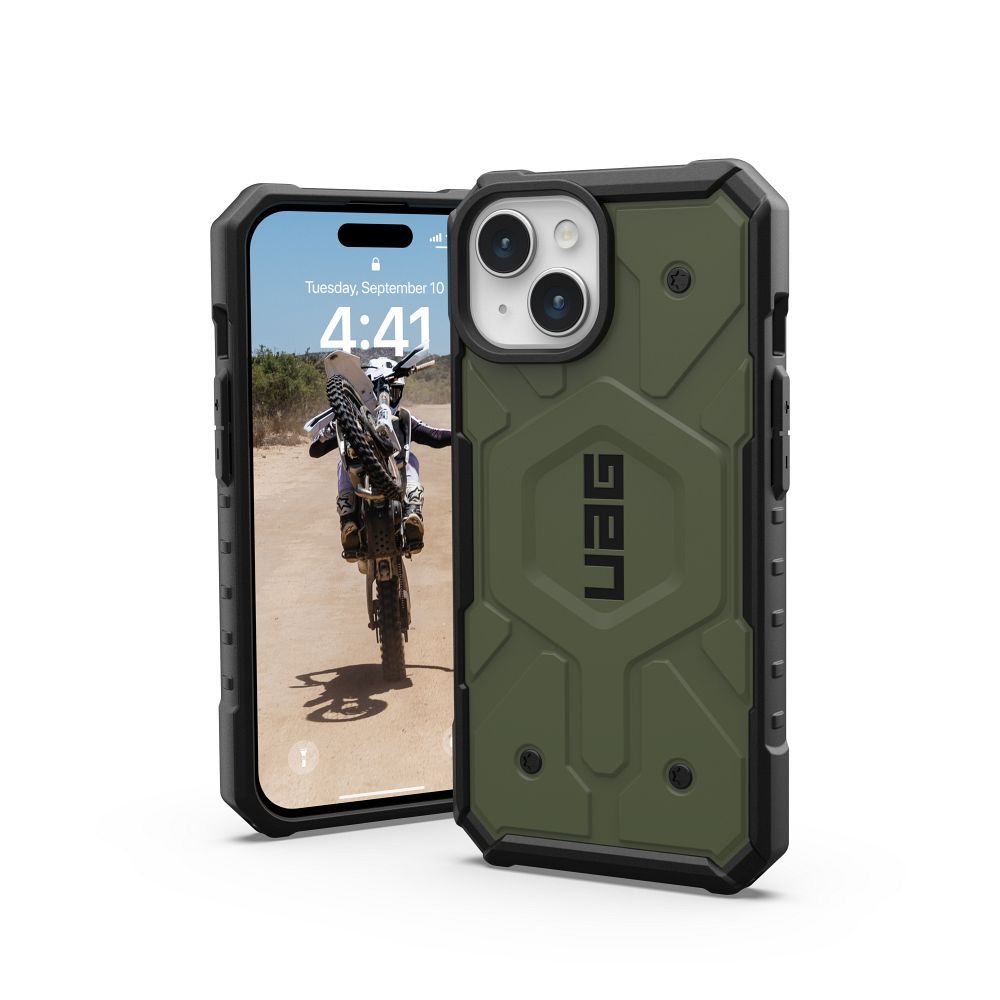 ( UAG ) Urban Armor Gear Pathfinder Magsafe kompatibilis IPHONE 15-höz, olíva