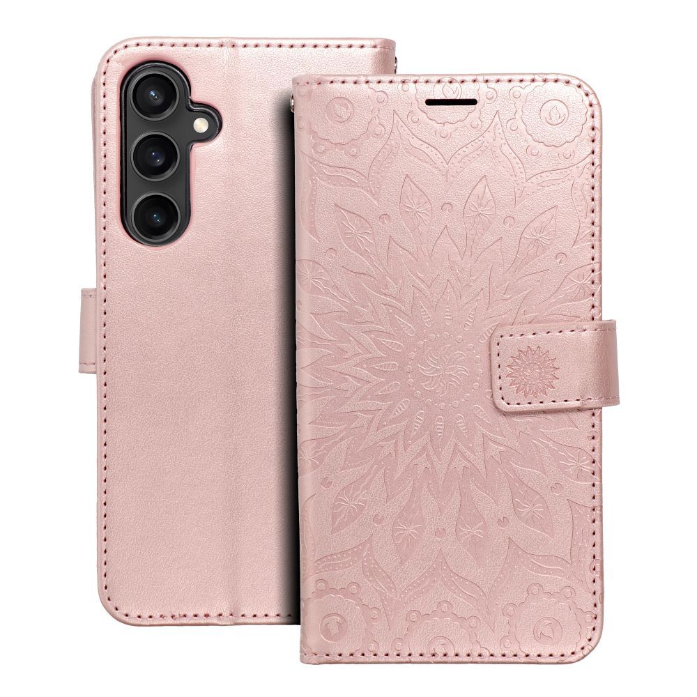 MEZZO könyvtok SAMSUNG S23 FE mandala rózsaarany