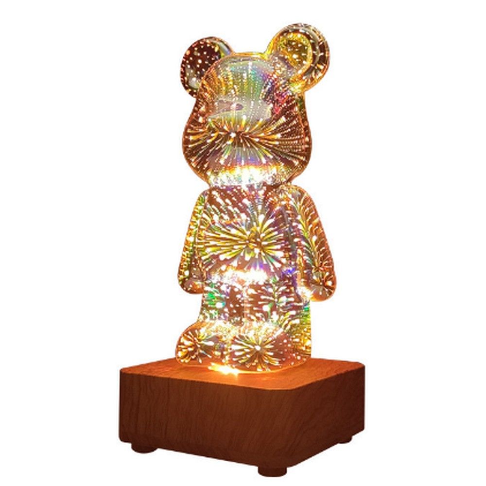 Asztali lámpa éjjeli LED 3D MEDVE Art Deco álló L3GFBD