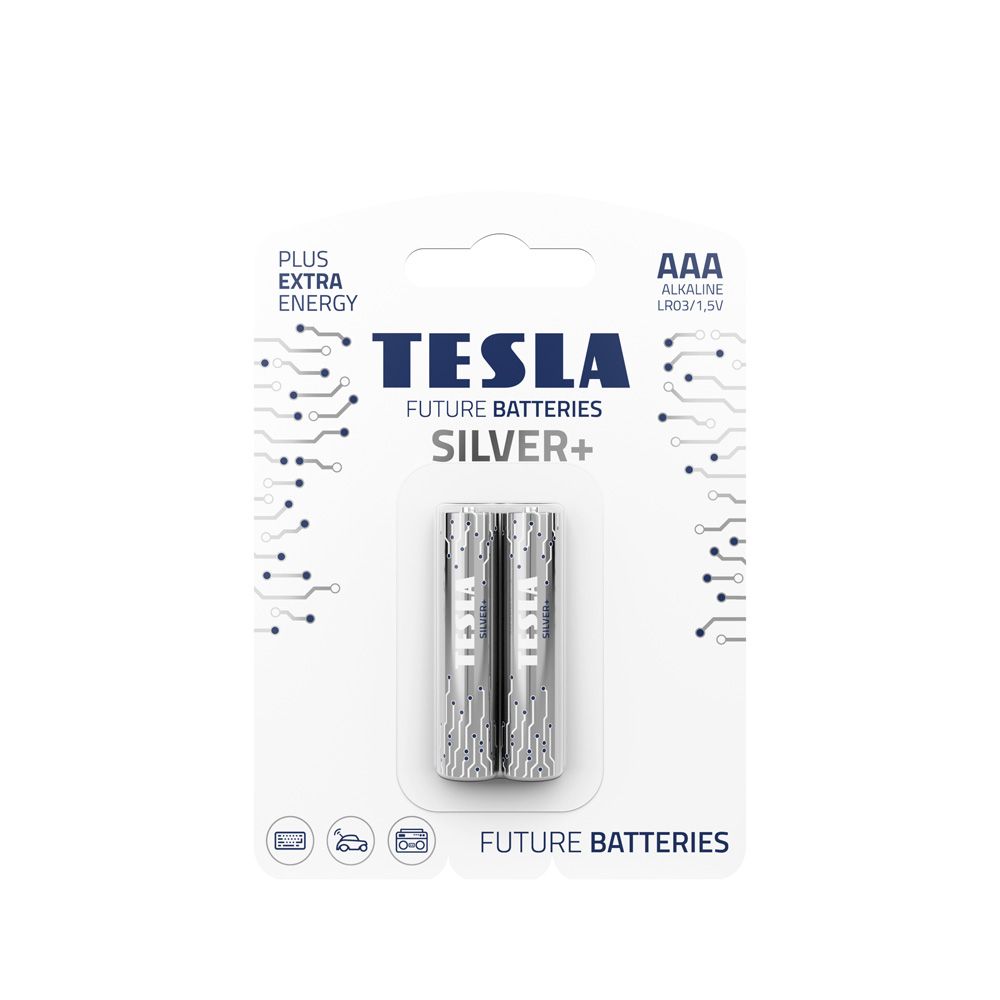 TESLA alkáli elem R3 (AAA) SILVER+ [2×120] 2 db
