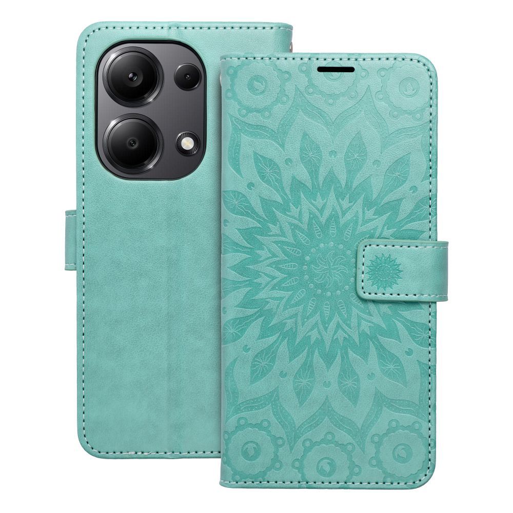 MEZZO könyvtok XIAOMI Redmi Note 13 Pro 4G / POCO M6 Pro 4G mandala zöld színben