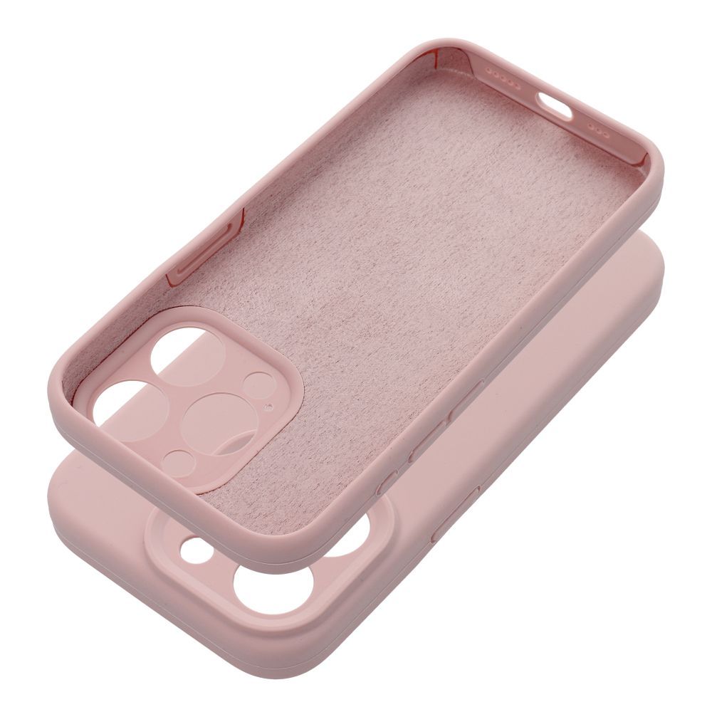SILIKON tok 2mm IPHONE 15 Pro homok rózsaszín