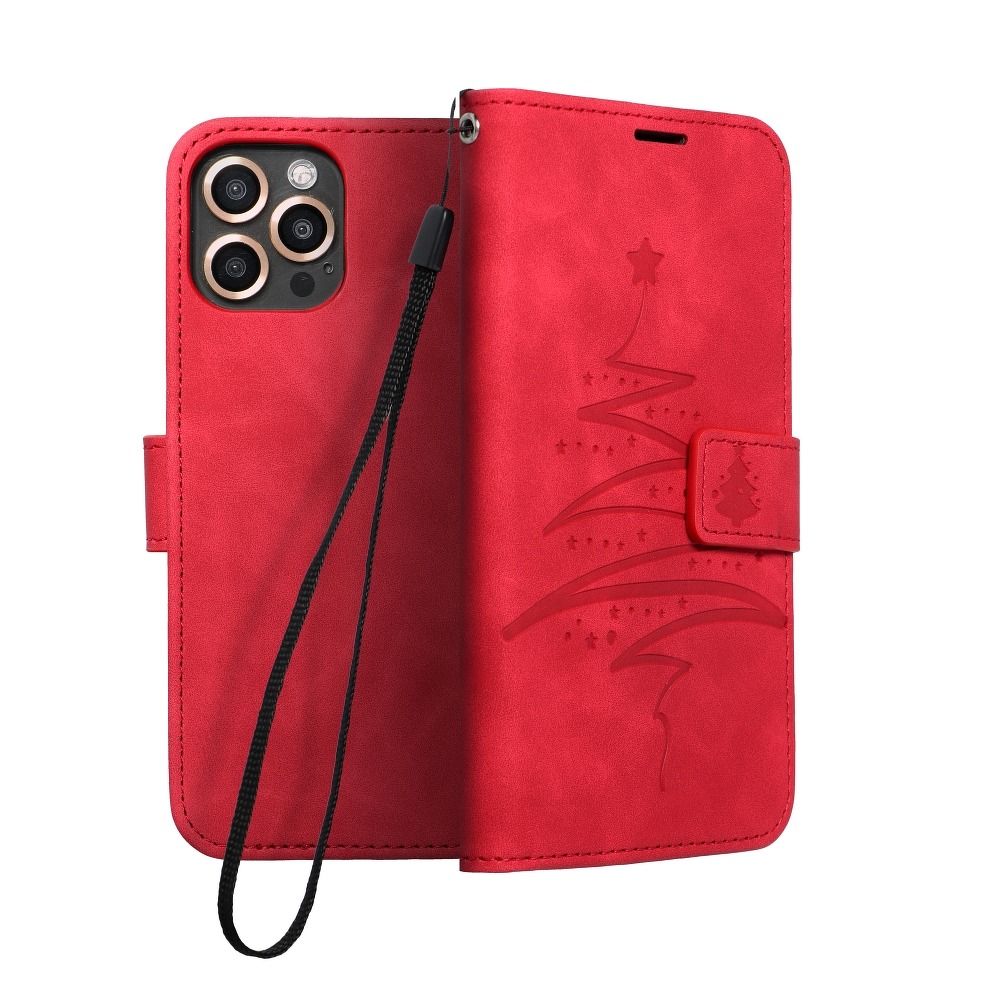 MEZZO könyvtok XIAOMI Redmi NOTE 10 / 10S karácsonyi fa piros