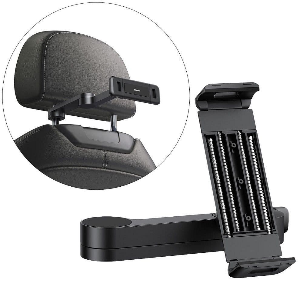 BASEUS Backseat Car Mount Adjustable Headrest Bracket for tablets and smartphones 4,7″ – 12,3″ black SULR-A01