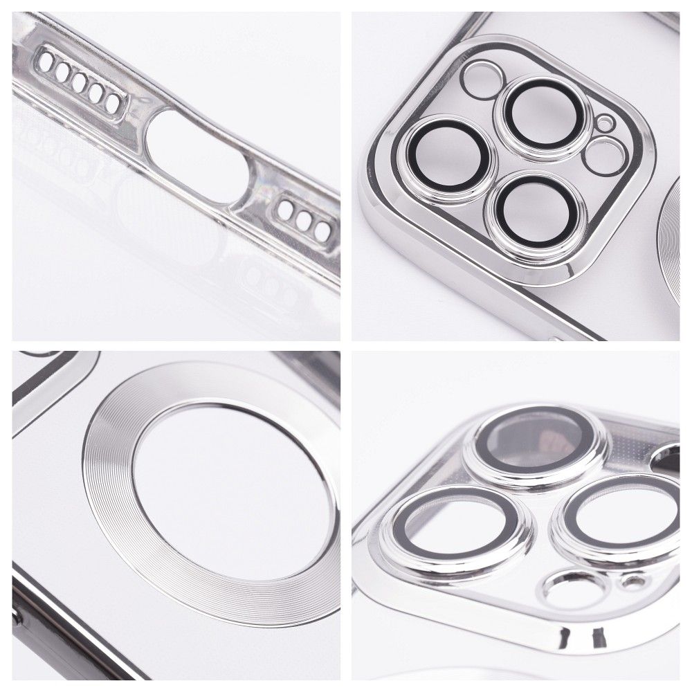 Futerał GLAM do IPHONE 15 Pro Max srebrny
