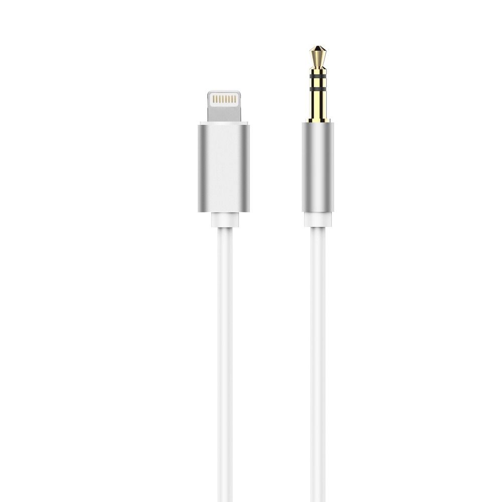 AUX Lightning (férfi) – Jack 3,5 mm (férfi) kábel, fehér