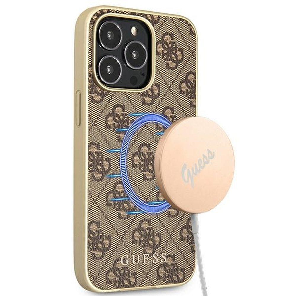 Original faceplate GUHMP13LG4GB case GUESS for iPhone 13 PRO (4G + MAG Collection / brown)