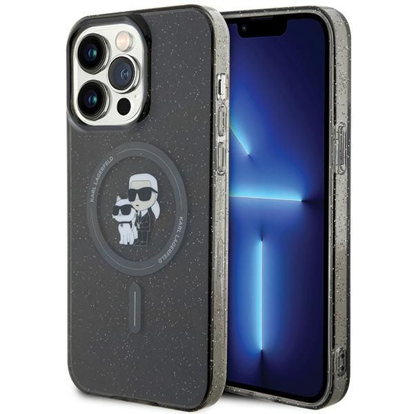 KARL LAGERFELD tok IPHONE 15 Pro Max KLHMP15XHGKCNOK (Csillogó + MAG) fekete