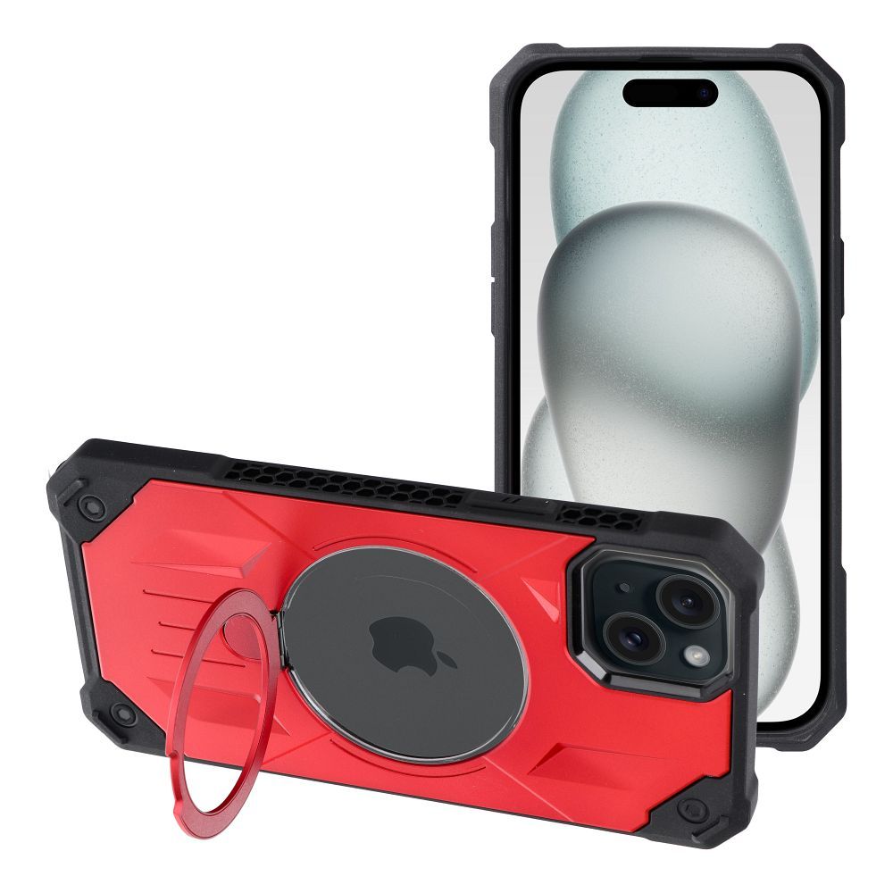ARMOR MAG COVER case compatible with MagSafe for IPHONE 15 Plus red