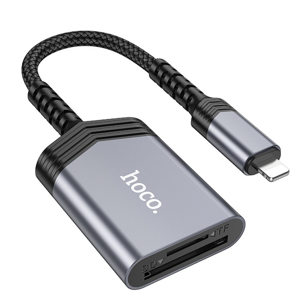 HOCO kártyaolvasó 2in1 Lightning UA25 szürke