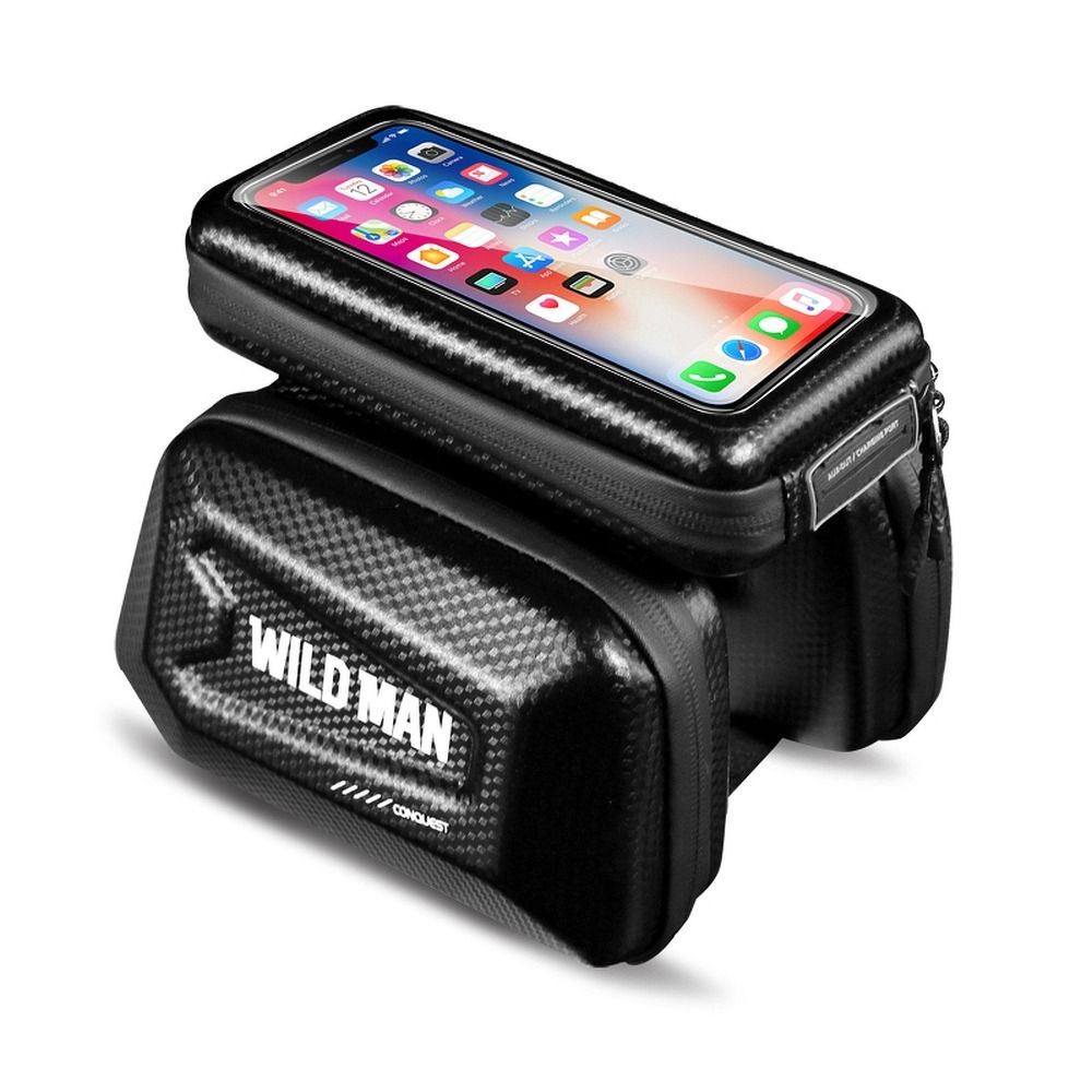 WILDMAN traveling bag for bicycle frame with zipper E6S 1,2L ( 4 „- 7” ) black