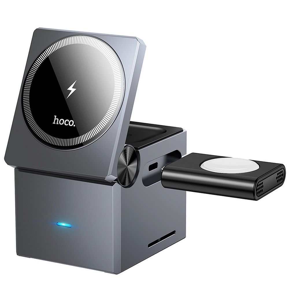 HOCO 3in1 vezeték nélküli töltő MagSafe 15W CQ8 fekete
