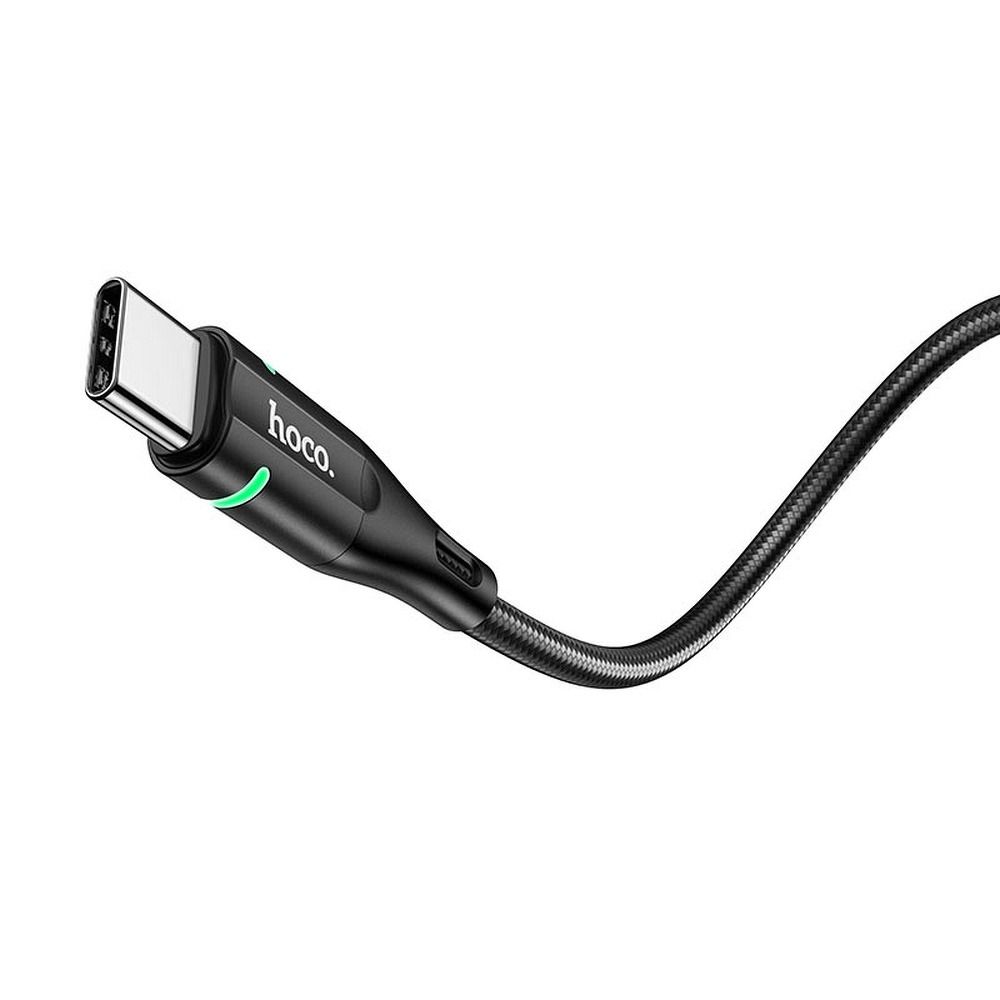 HOCO USB mágneses kábel Shadow LED Typ C 3A U93 fekete