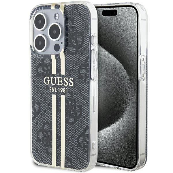 KARL LAGERFELD tok IPHONE 15 Pro Max GUHCP15XH4PSEGK (4G Arany Csík) fekete