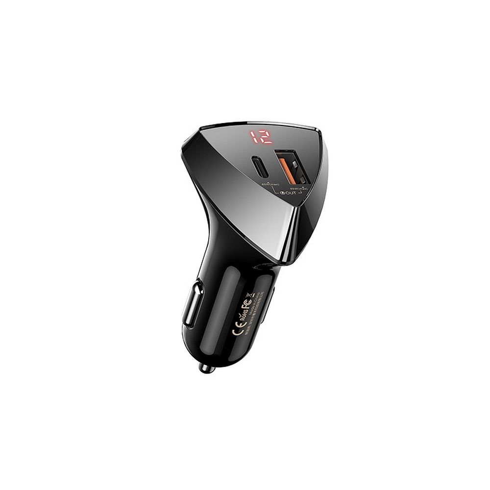 REMAX car charger Type C + USB Quick Charger PD45W 5A Fast Charger RCC232 black