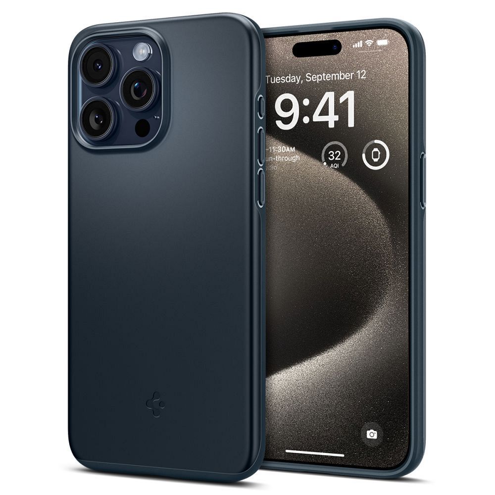 SPIGEN Thin Fit tok IPHONE 15 PRO MAX fém szürke