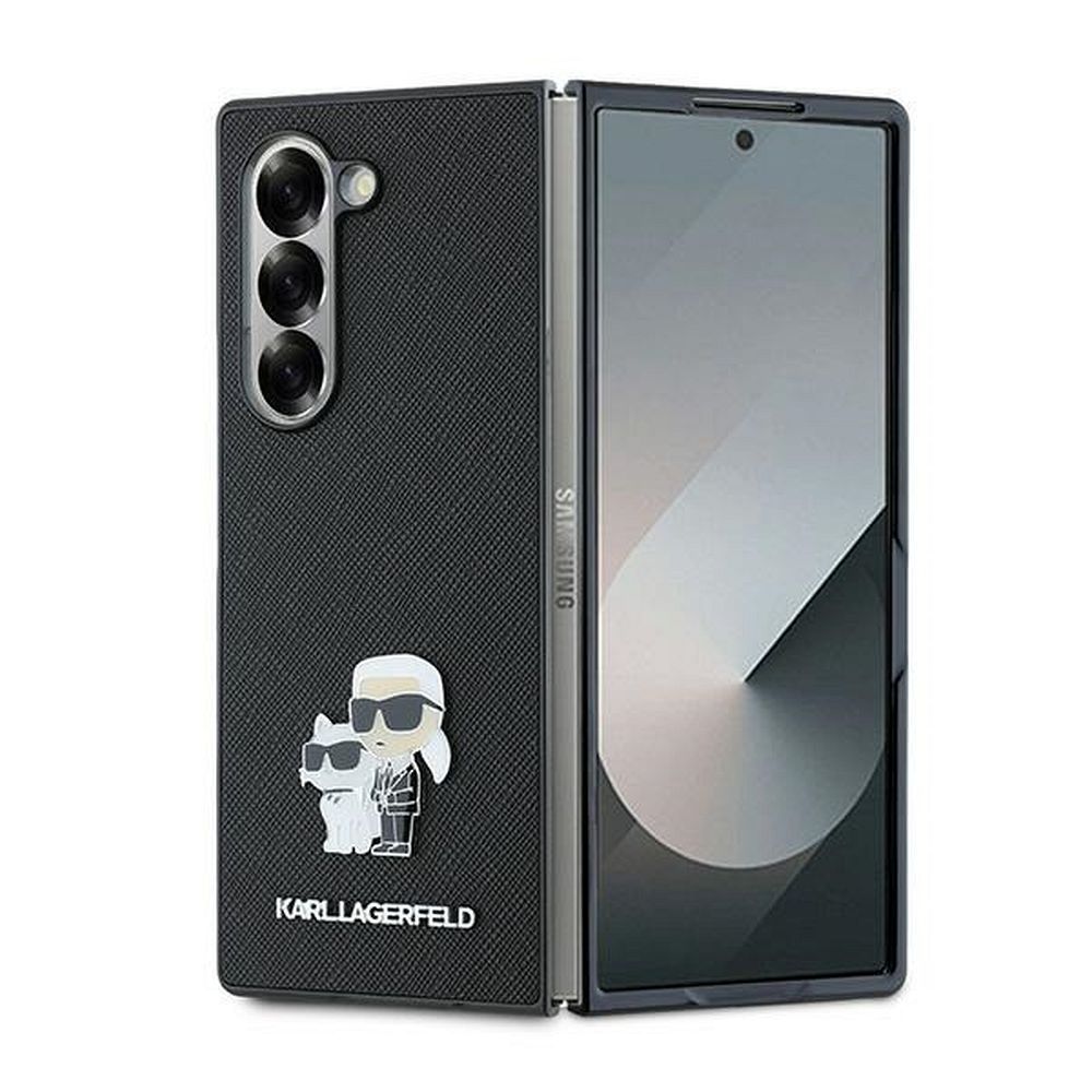 KARL LAGERFELD tok SAMSUNG Z Fold 6 KLHCZFD6SAPKCNPK (HC Saffiano KC Metal Pin) fekete