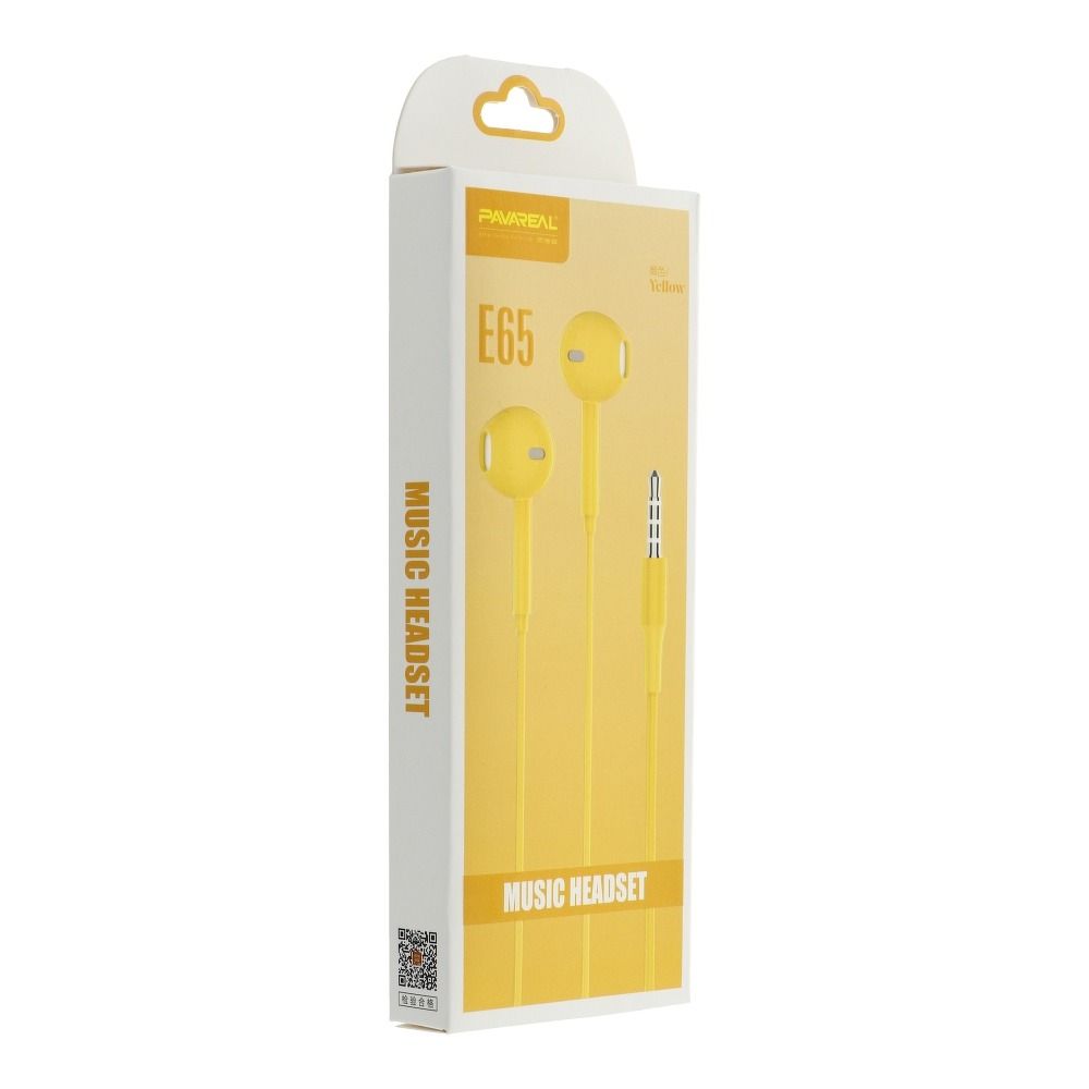 Wired earphones with micro Jack 3,5mm PA-E65 yellow