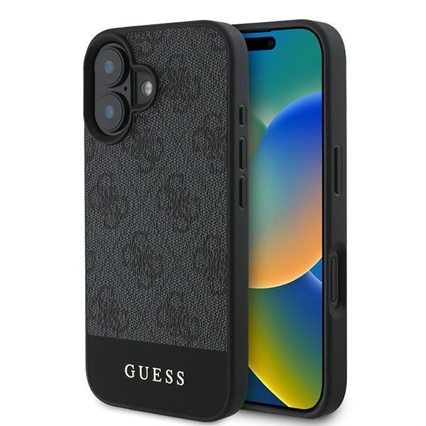 GUESS tok IPHONE 16 GUHCP16SG4GLGR (PC/TPU 4G PU Alsó Csík) szürke