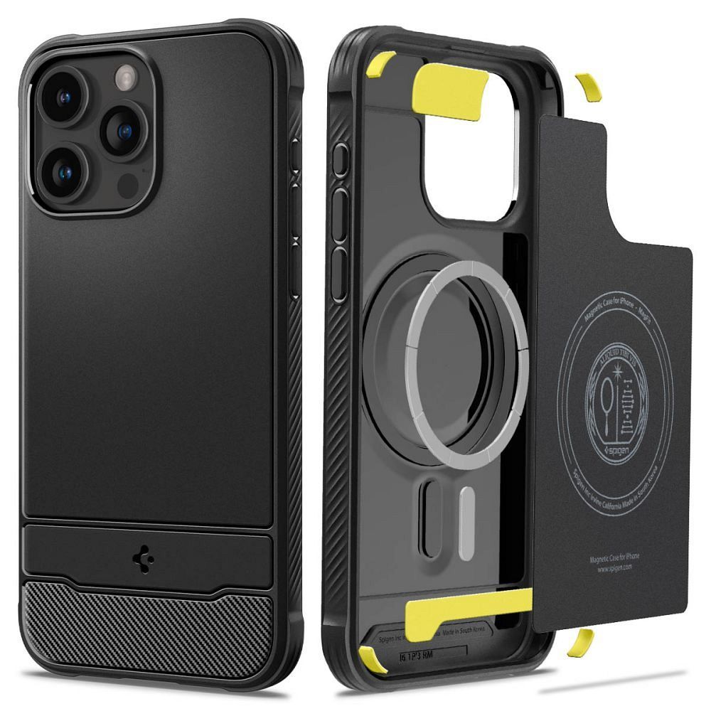 SPIGEN Rugged Armor MAG kompatibilis MAGSAFE-vel IPHONE 15 PRO matt fekete
