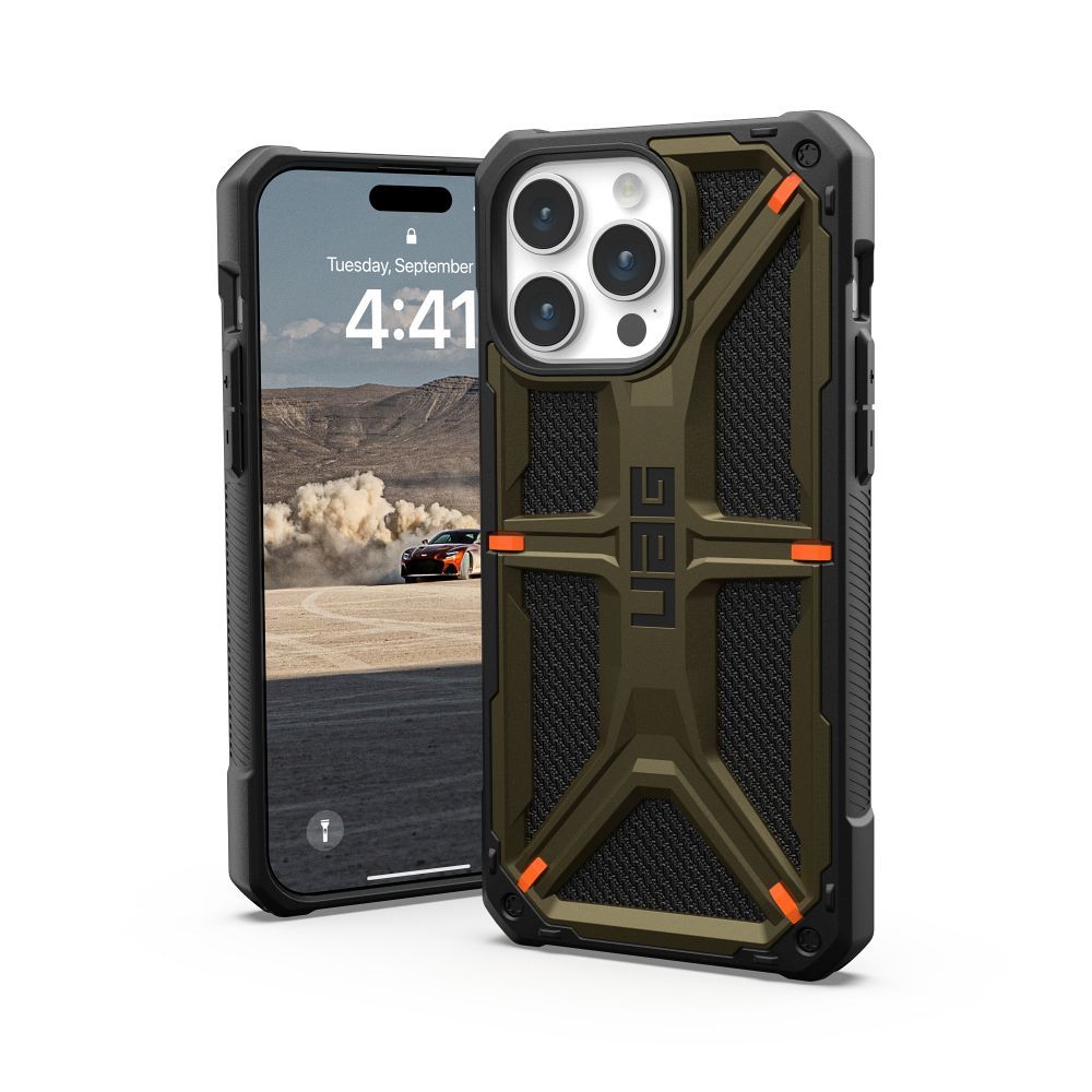 (UAG) Urban Armor Gear Monarch az IPHONE 15 PRO MAX-hoz, kevlar elem zöld