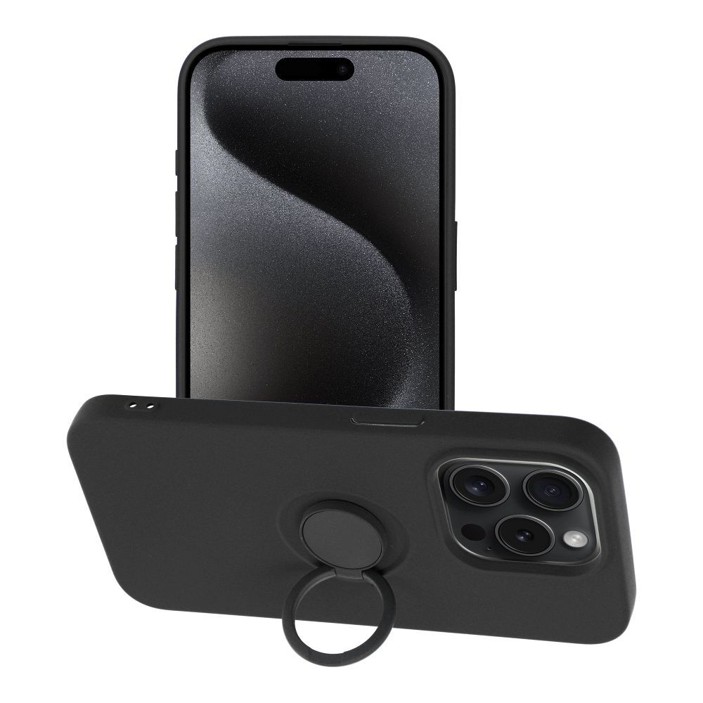 SILIKON RING tok IPHONE 15 Pro fekete