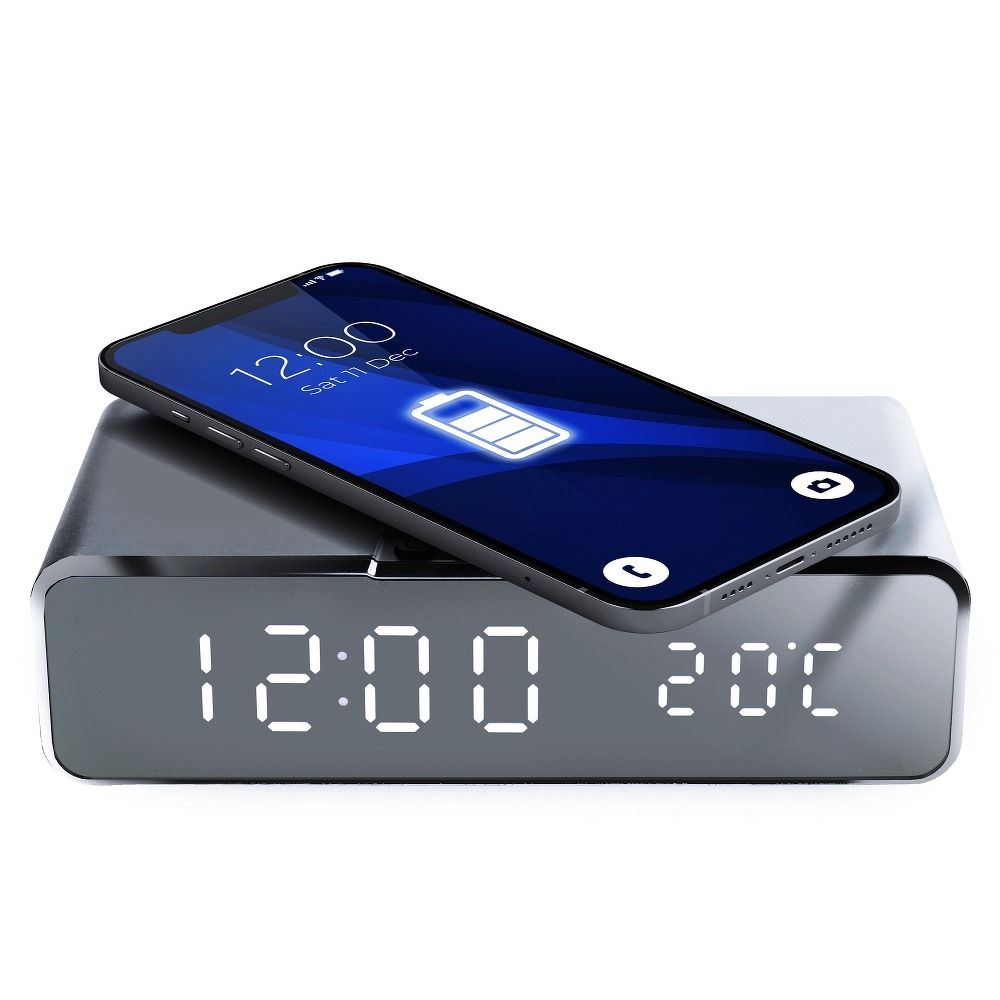 Wireless charger Qi with clock and with a thermometer 10W GJ-05