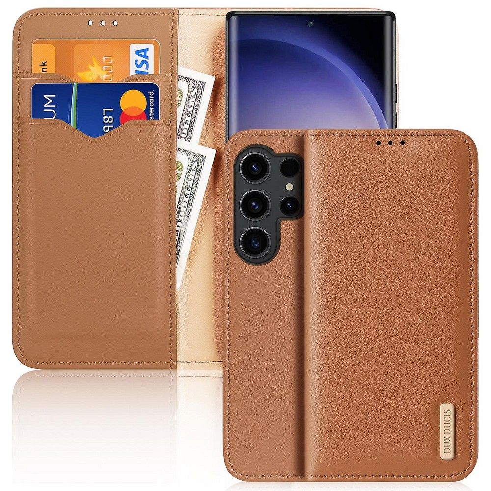 DUX DUCIS pénztárca tok HIVO SAMSUNG S24 Plus számára barna