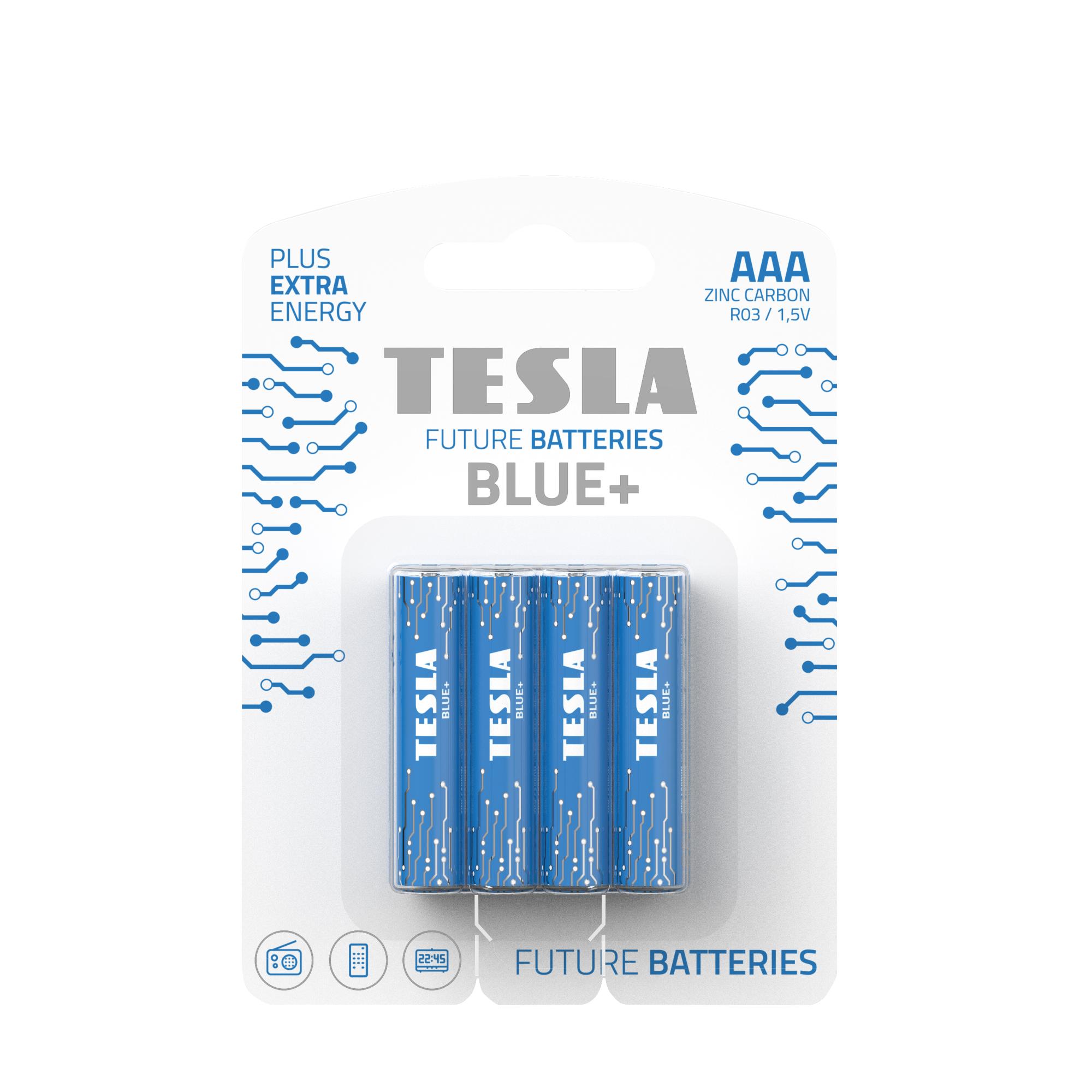 TESLA alkáli elem R3 (AAA) KÉK+ [4×120] 4 db