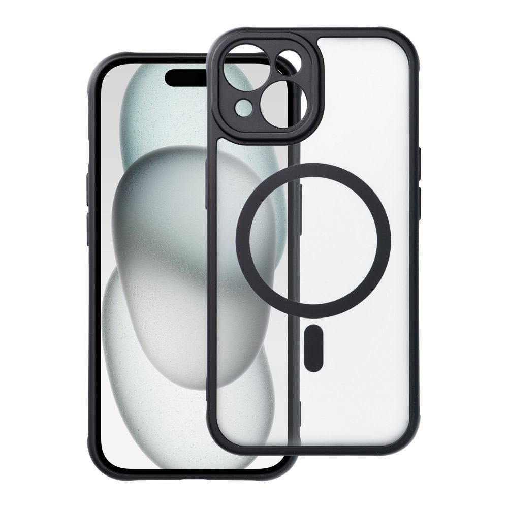 FULL MATTE MAG COVER tok kompatibilis MagSafe számára IPHONE 15 fekete