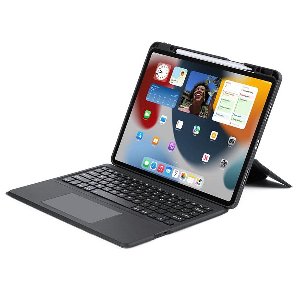DUX DUCIS DK hajtogatható tok vezeték nélküli billentyűzettel iPad Pro 12.9 (2020/2021/2022) fekete