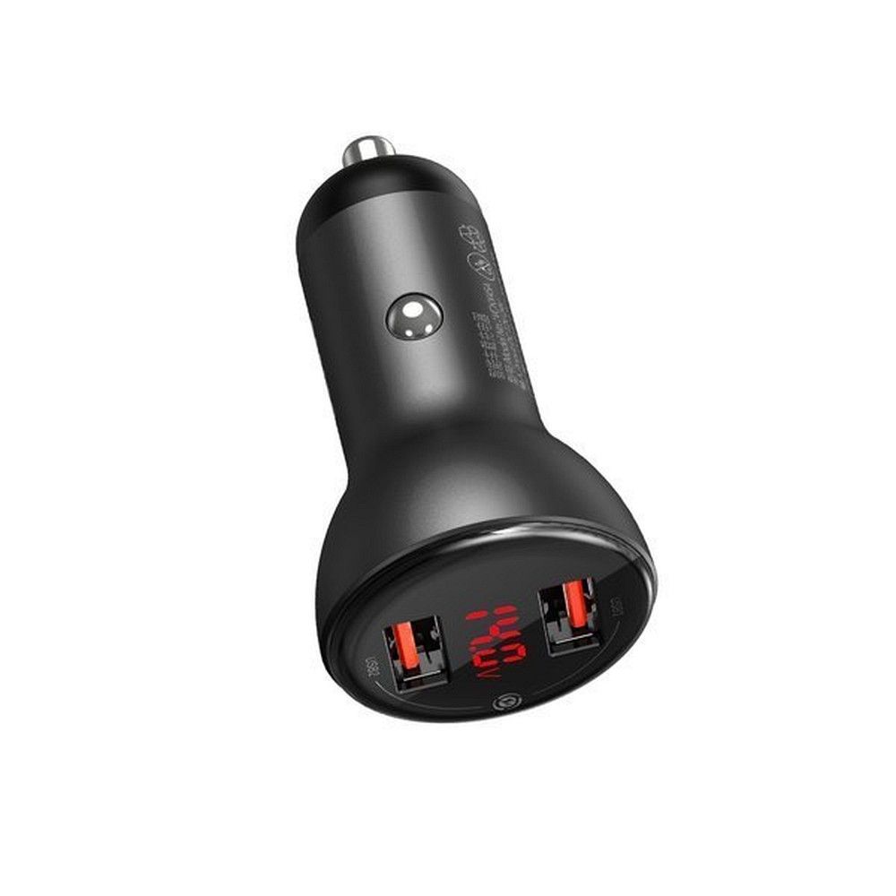 BASEUS car charger Digital Display 2xUSB Quick Charger U+U 45W Gray CCBX-B0G