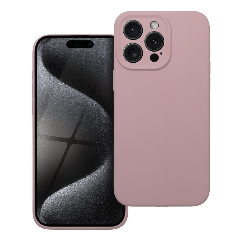 SILIKON 2mm tok IPHONE 15 Pro Max homok rózsaszín