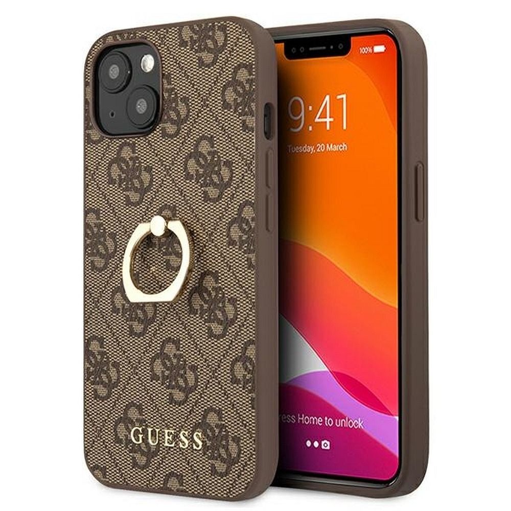 KARL LAGERFELD tok IPHONE 13 Mini GUHCP13S4GMRBR (Gyűrűs állvány) barna