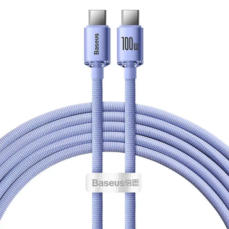 BASEUS cable Type C to Type C PD100W Power Delivery Crystal Shine CAJY000605 1,2m purple