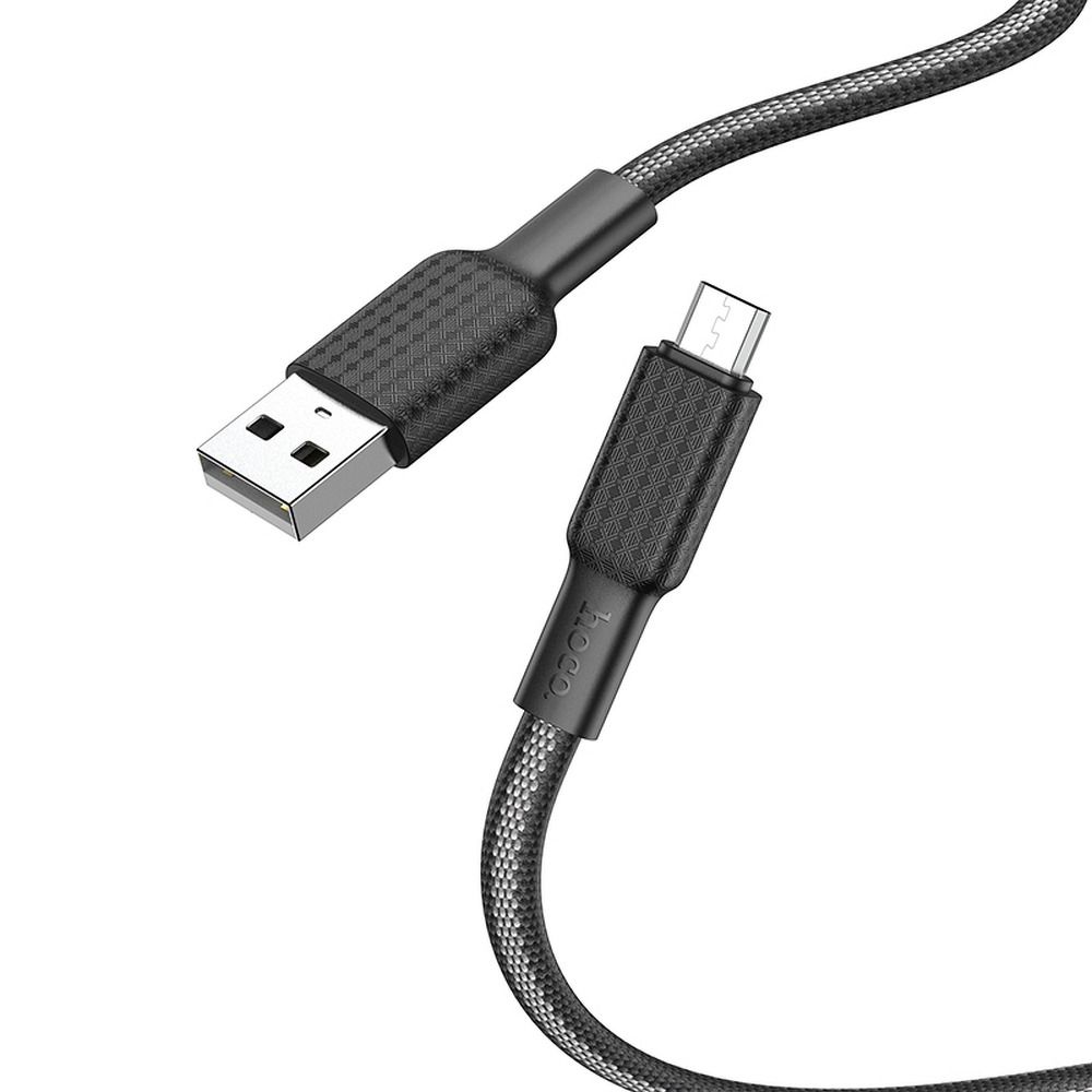 HOCO USB A – Micro USB kábel 2,4A X69 1 m fekete-fehér