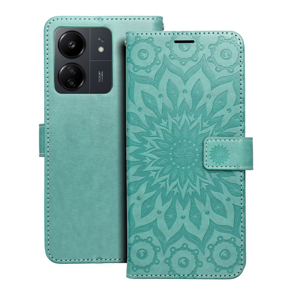 MEZZO könyvtok XIAOMI Redmi 13C / POCO C65 mandala zöld